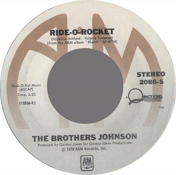 

7-дюймовая пластинка BROTHERS JOHNSON - Ride-O-Rocket / Dancin And Prancin 2086S A&M Records 1978 США Танцевальная и Электронная Музыка Б/У
