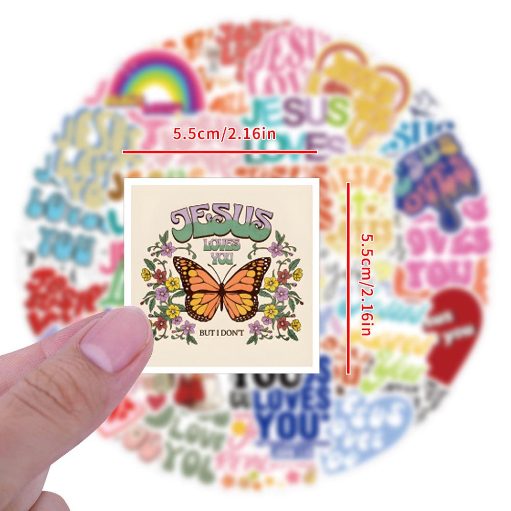55 New Jesus Loves You Graffiti Stickers Decorate Notebook Suitcase Mobile Phone DIY Stickers