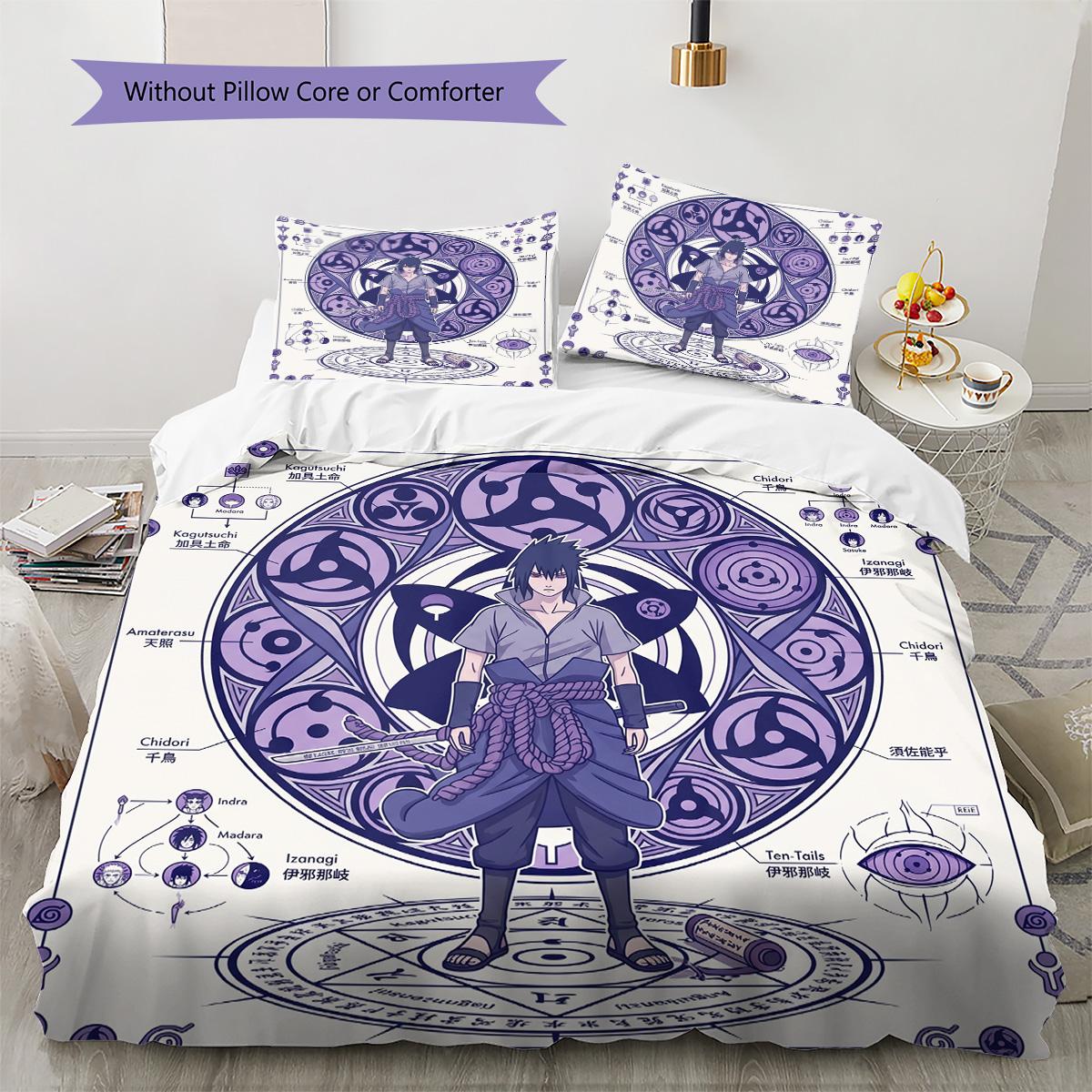 

Naruto Pillowcase & Duvet Cover Set for Home Decor Birthday Gift (1 * duvet cover + 2 * pillowcase, without core) 135x200cm