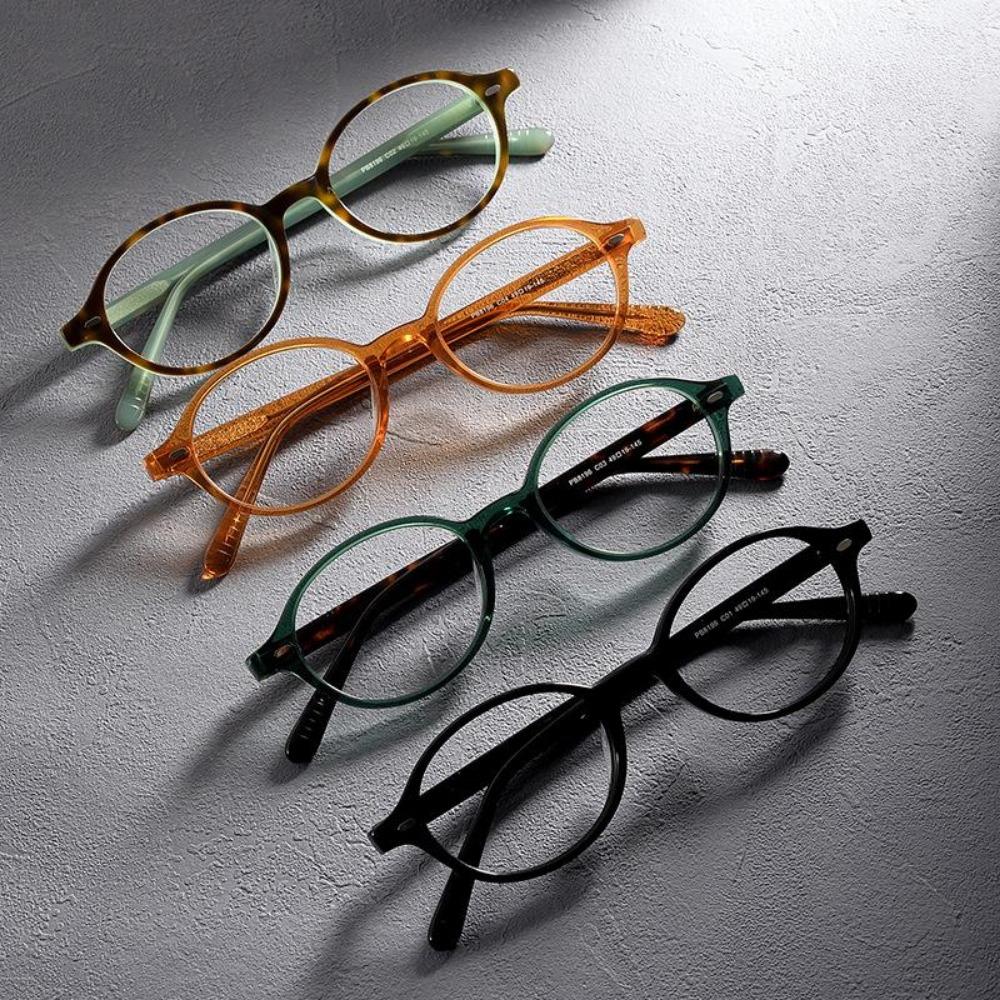 2025 Fashionable Women Acetate Glasses Frame Korea Style Vintage Small Oval Eyeglasses Brand Design Ultralight Eyewear