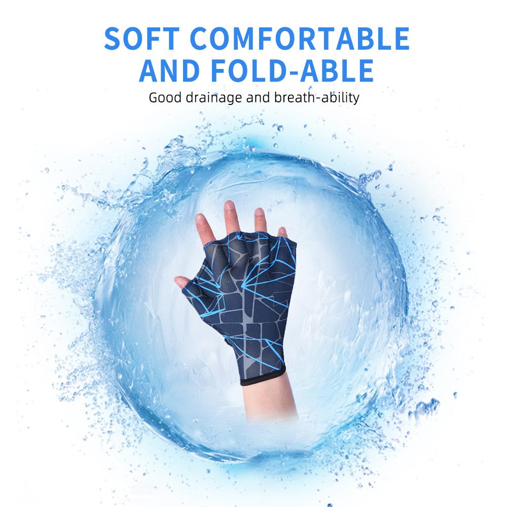 Swim Gloves Non-slip Adjustable Breathable & Quick-drying for Men and Women Print Design for
