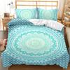 Bohemian Mandala Duvet Cover Set Twin Queen King Full Size,Blue Boho Chic Microfiber Bedding Set for Boys, Girls, Kids and Teens