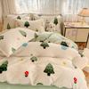 2024 New Class A Small Fresh Printed Milk Fleece Single Bedding Set Thick Warm Cartoon Quilt Cover Fall and Winter Duvet Cover