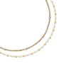 La Petite Story Gold Tone Steel Bracelet With White And Gold Beads LPS05ARR97 For Women