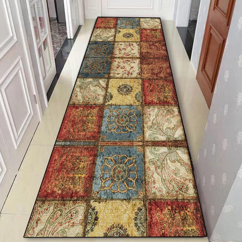 Boho Rutschfester Flur Teppich Dekor Zuhause Lobby Eingangsbereich Läufer Teppiche Bettseite Gang Waschbarer Teppich Hotel Treppen Flur Bodenmatten