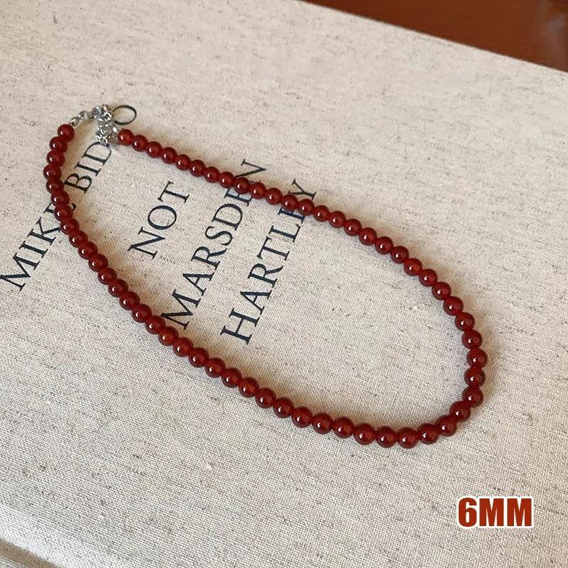 Red Black Beaded Auspicious Necklaces for Women Chinese Style Glass Beads Necklace Exquisite Elegant Choker  Accessories