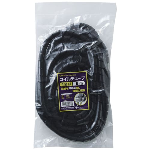 ELPA Coil Tube Wiring Summary Protection Coil Diameter/12mm 5m Black CT-1205P(BK)
