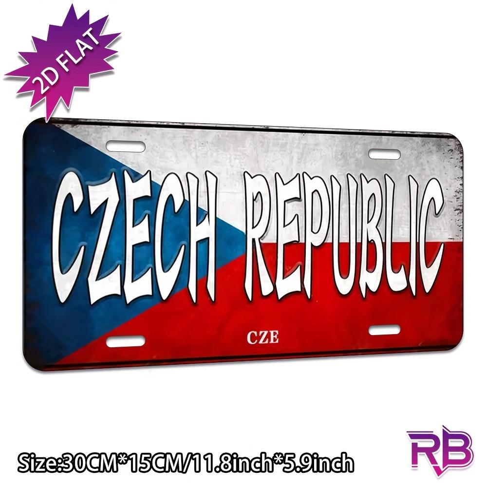 D Flat Czech Republic Metal Sign in D Flat Design XCm UV Printed Ideal for Indoor And Outdoor Use Perfect for Home