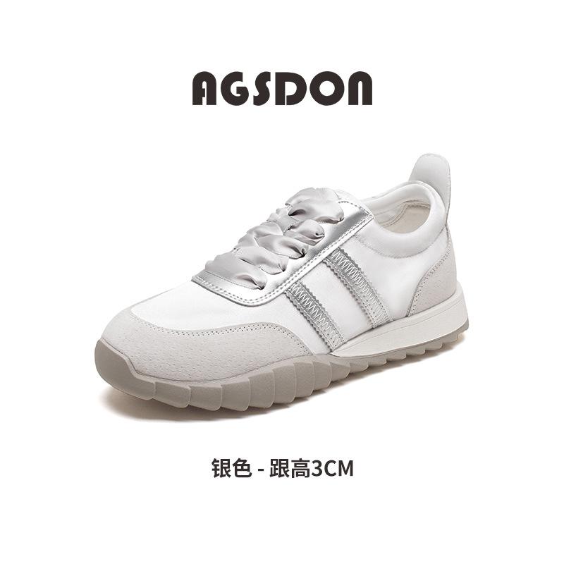 Augustus Dengde training shoes women's 2025 new summer academy style casual platform shoes Forrest Gump sports white shoes
