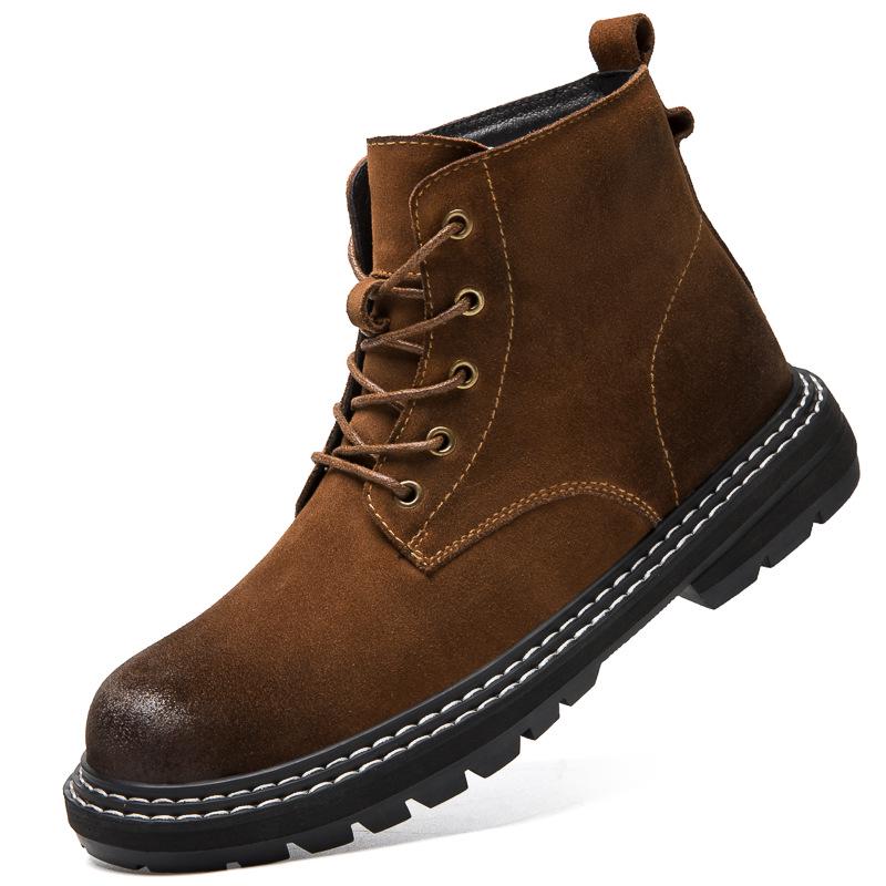 Men s High-Top Genuine Leather Winter Work Boots 39