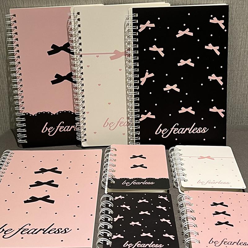 Cute Pink Bow A5 Coil Notebook Diary Sketchbook School Office Supplies Stationery Mini Portable Notepad Student Gift