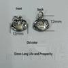 999 Sterling Silver 3D Peace and Fortune Red String Bracelet Charms