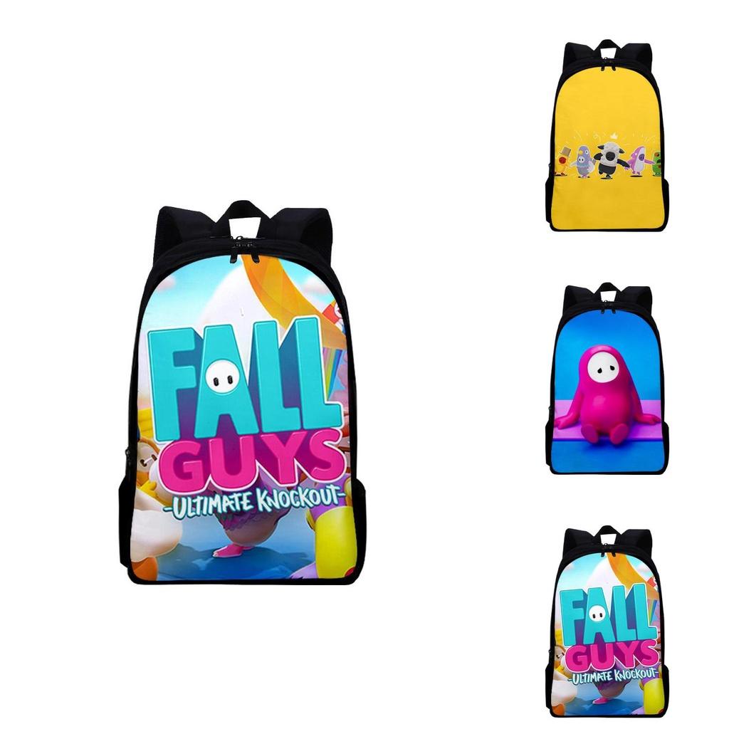 Fashionable Fall Guys Backpack With Cartoon Patterns And Waterproof Material