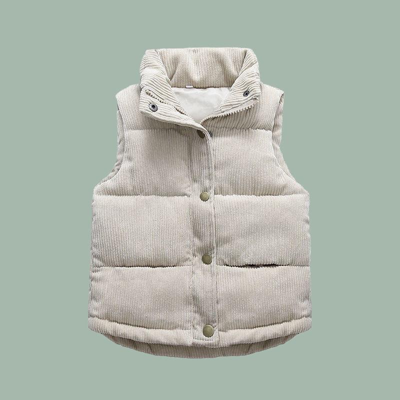 Kinder verdickte Cord-Daunenweste - Warme ärmellose Jacke für Jungen & Mädchen