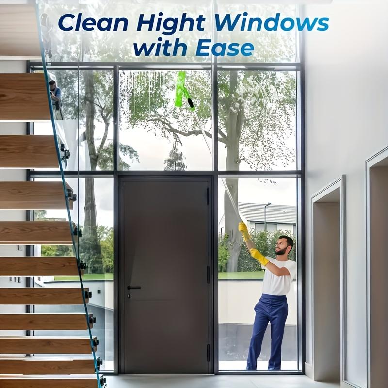 425cm Chenille Glass Wiper Set with Long Handle and Adjustable Length Scraping 2-in-1 Glass Wiper.