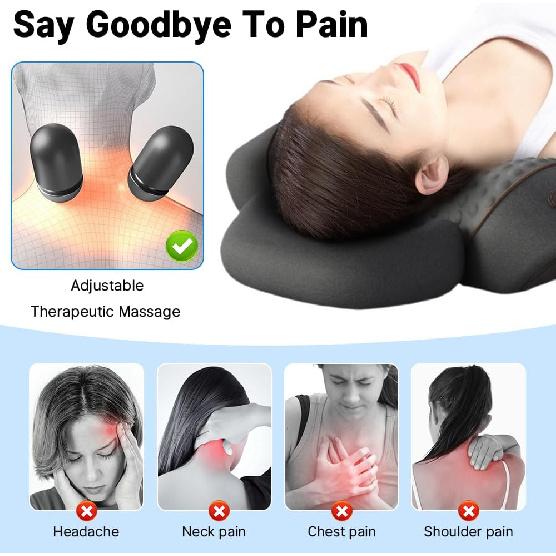 

Pillow Massage Neck Hump, 3-in-1 Neck Massage Pillow Heated Massages Necks Pillows Heated (Gray)