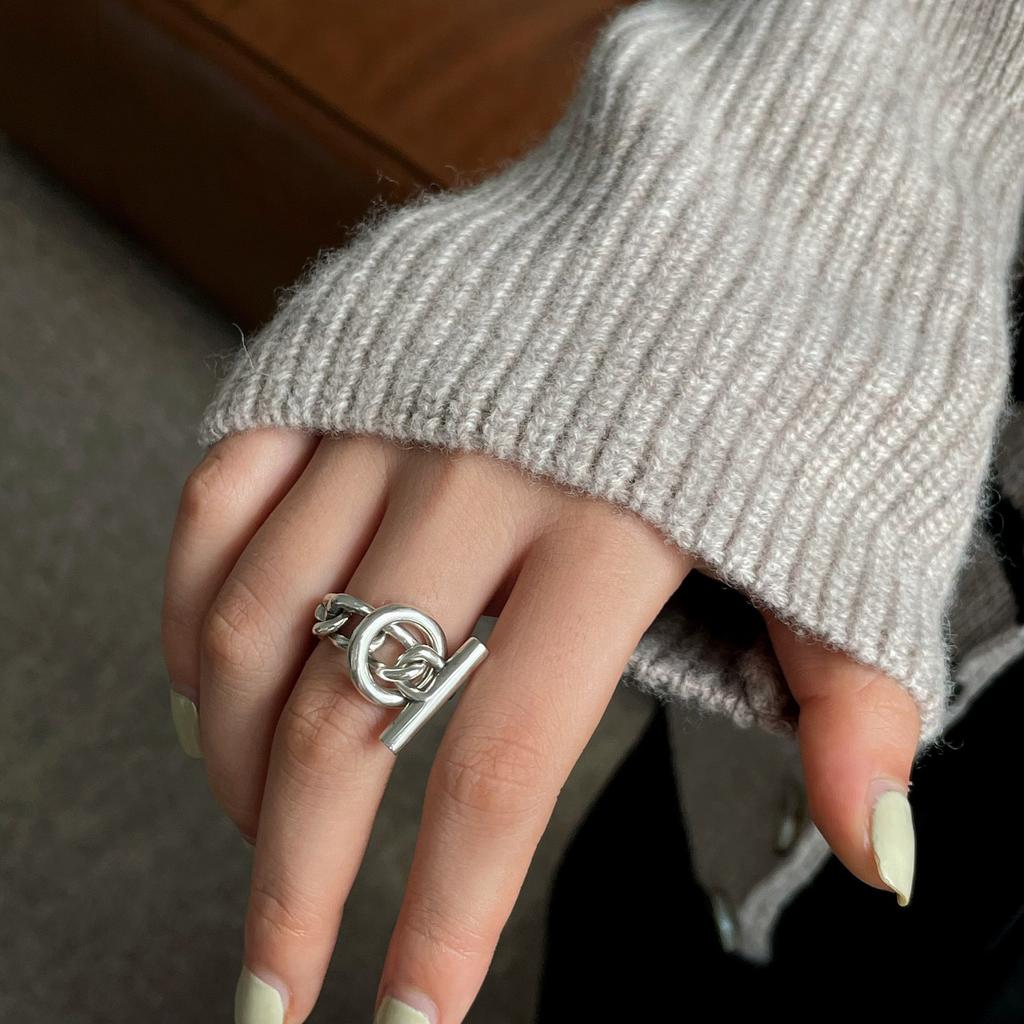 New in 925 Silver Round Ring Adjustable Rings For Women Men Engagement Aesthetic Luxury Jewelry Jewellery