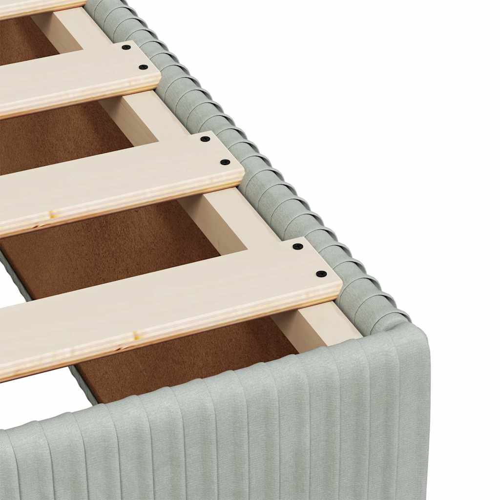 Bed Frame Without Mattress Light Grey 140 X 190 Cm Velvet