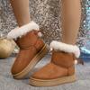 Snowboots dames winter nieuw fluweel verdikt korte schacht casual warm katoenen schoenen strik dikke zool antislip katoenen laarzen bulk