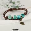 Retro ceramic flower woven bracelet niche literary hand rope small fresh bell bracelet female