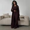 2026 Summer New Casual Cardigan Jacket, Camisole, Wide-Leg Pants Three-Piece Set for Women