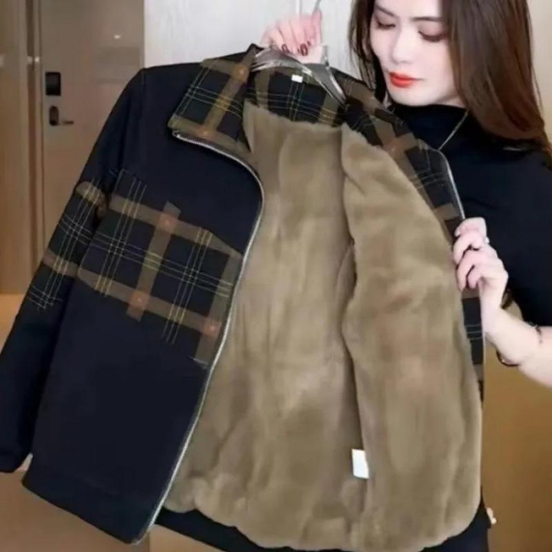 

Fleece-Lined Slimming Casual Short Jacket: Trendy and Age-Reducing Style for 2025 XL