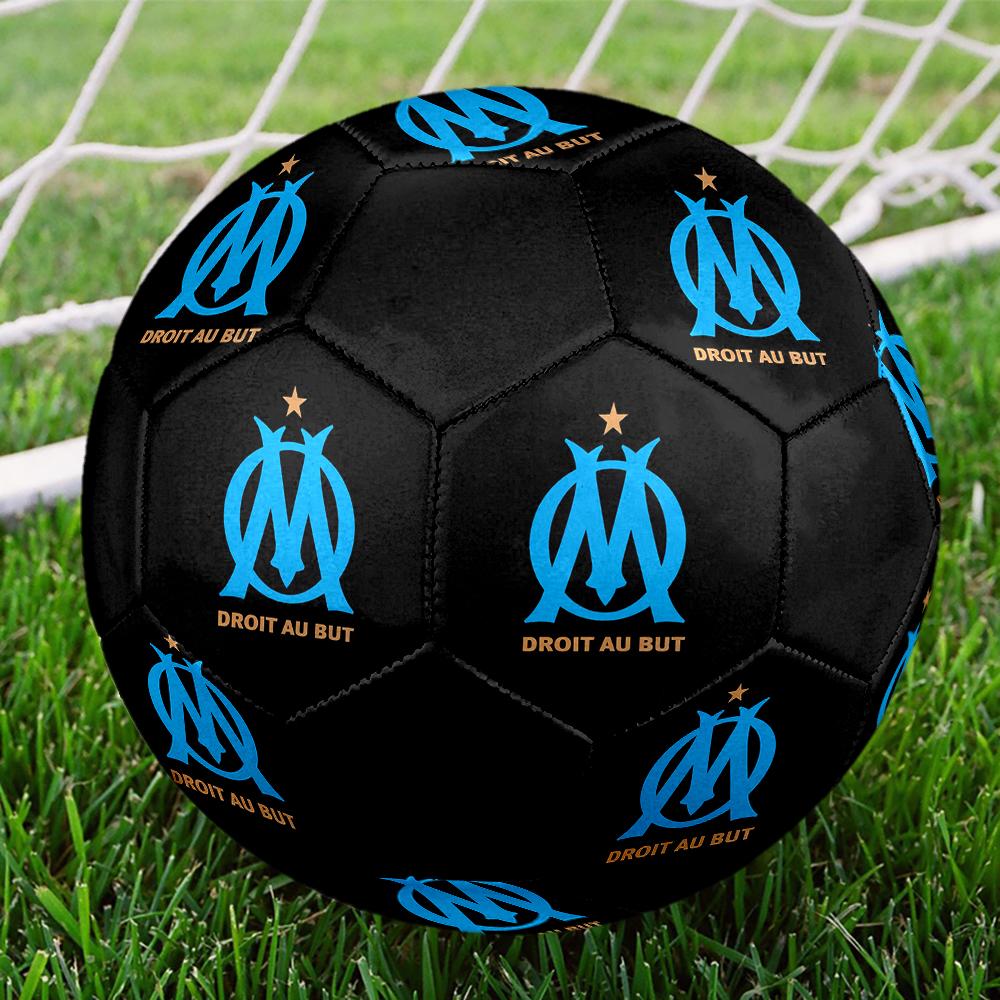 Pallone da Calcio Olympique de Marseille, colorato, adatto a tutte le età, cucito a macchina, materiale PVC, qualità da competizione, durevole e ad alto rimbalzo