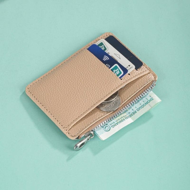 New Ultra-thin Zipper Wallet PU Leather Mini Credit Card Wallet Bank Credit Card Box Female Male Business Card Set Coin Wallet