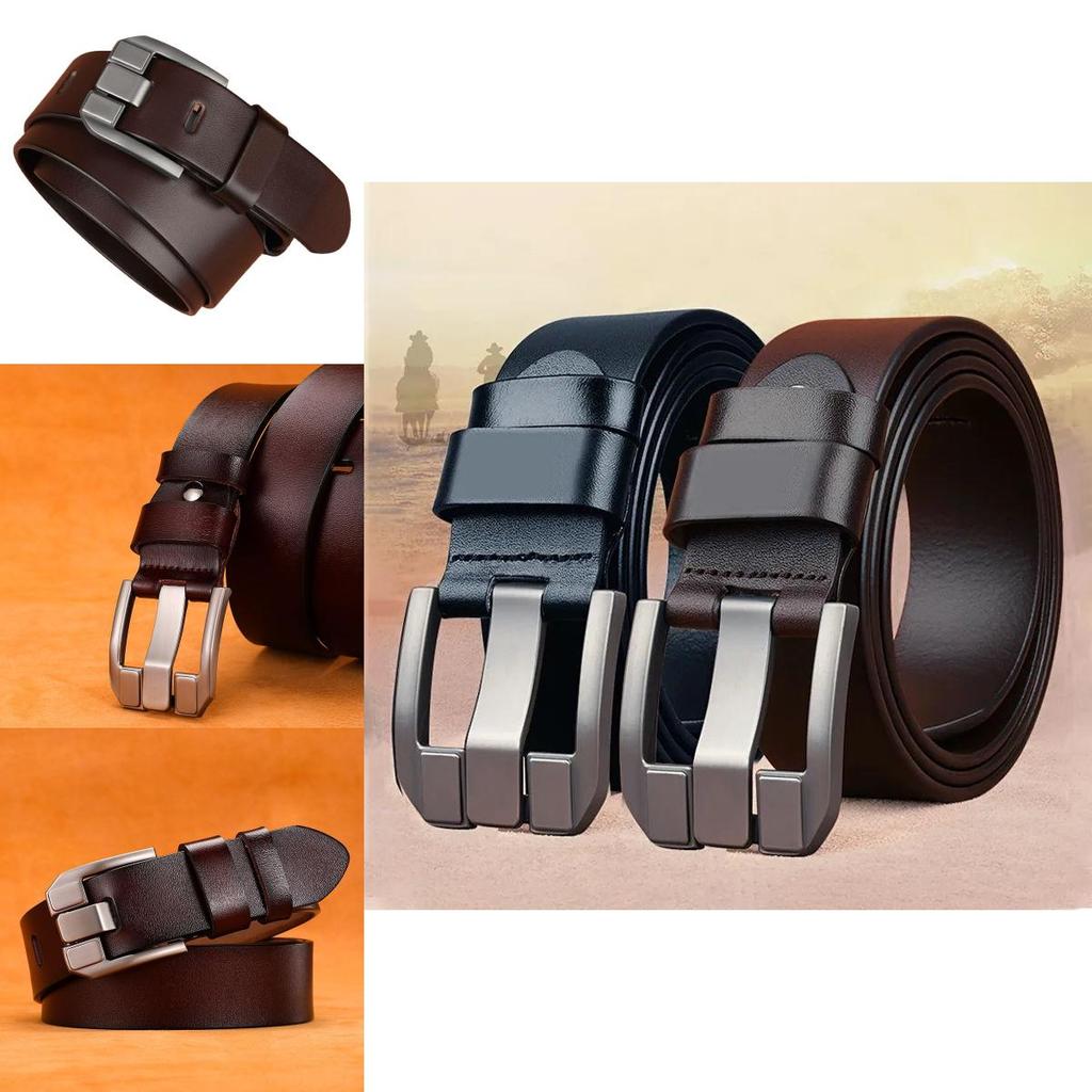Mens Retro Leather Waist Belt With Alloy Pin Buckle Suitable For Office And Casual