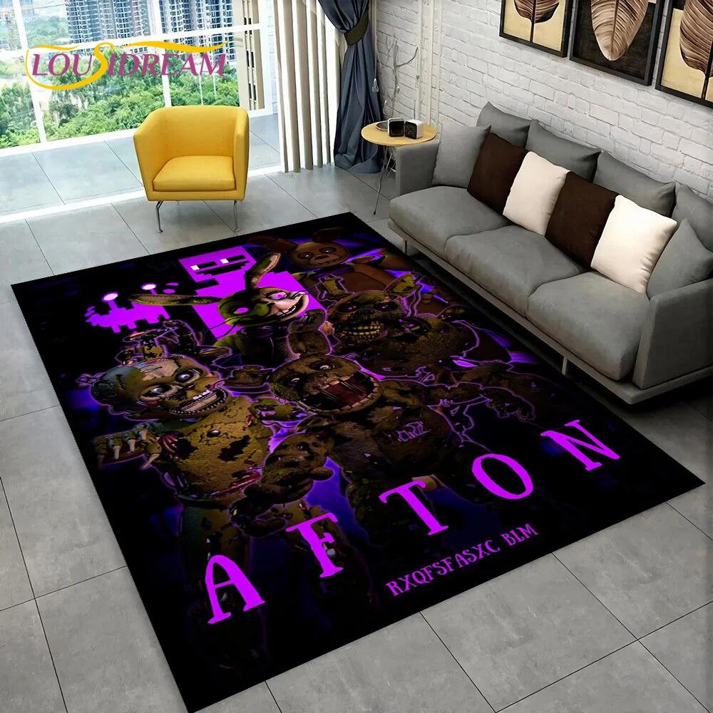 Horror Game FNAF Freddy Film Teppich Teppich für Zuhause Wohnzimmer Schlafzimmer Sofa Fußmatte Dekoration, Kinder Spielzimmer Teppich Rutschfeste Bodenmatte
