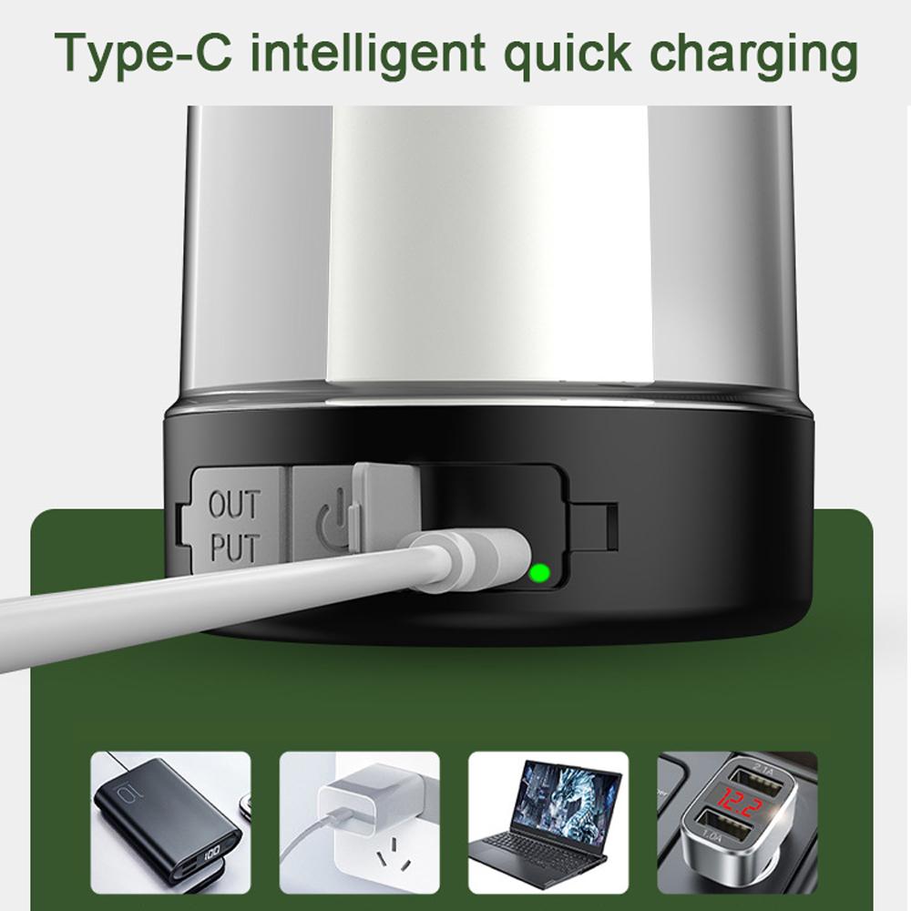 Lampe de Camping Portable multifonctionnelle, veilleuse d'extérieur, charge de Type C et sortie USB