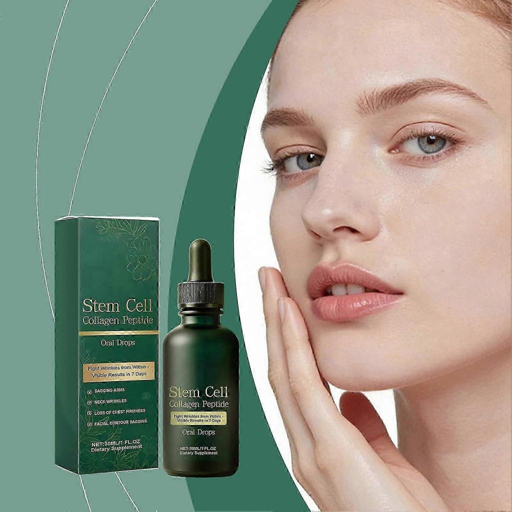 Stem Cell Collagen Peptide Anti-Aging Serum Youth-Boosting Formula for Glowing Skin Reduces Wrinkles 30ml