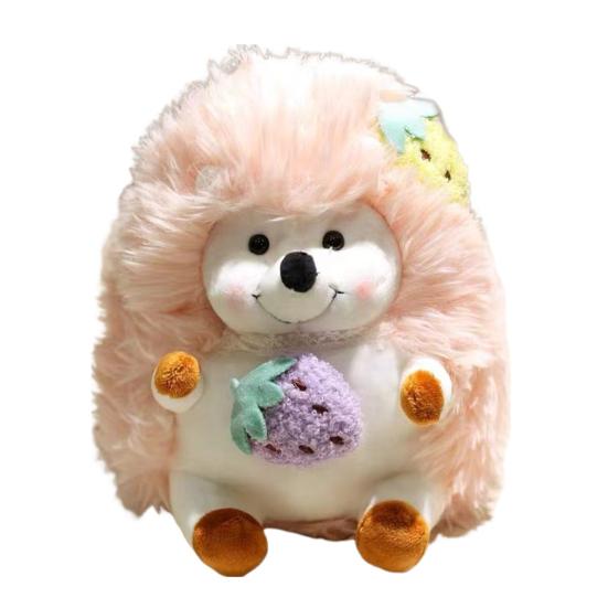 Yousheng Fruit Hedgehog Plush Toy Strawberry Pineapple Animal Plushie Stuffed Doll Pillow Home Office Bedroom Sofa Couch Decoration Kids Adults