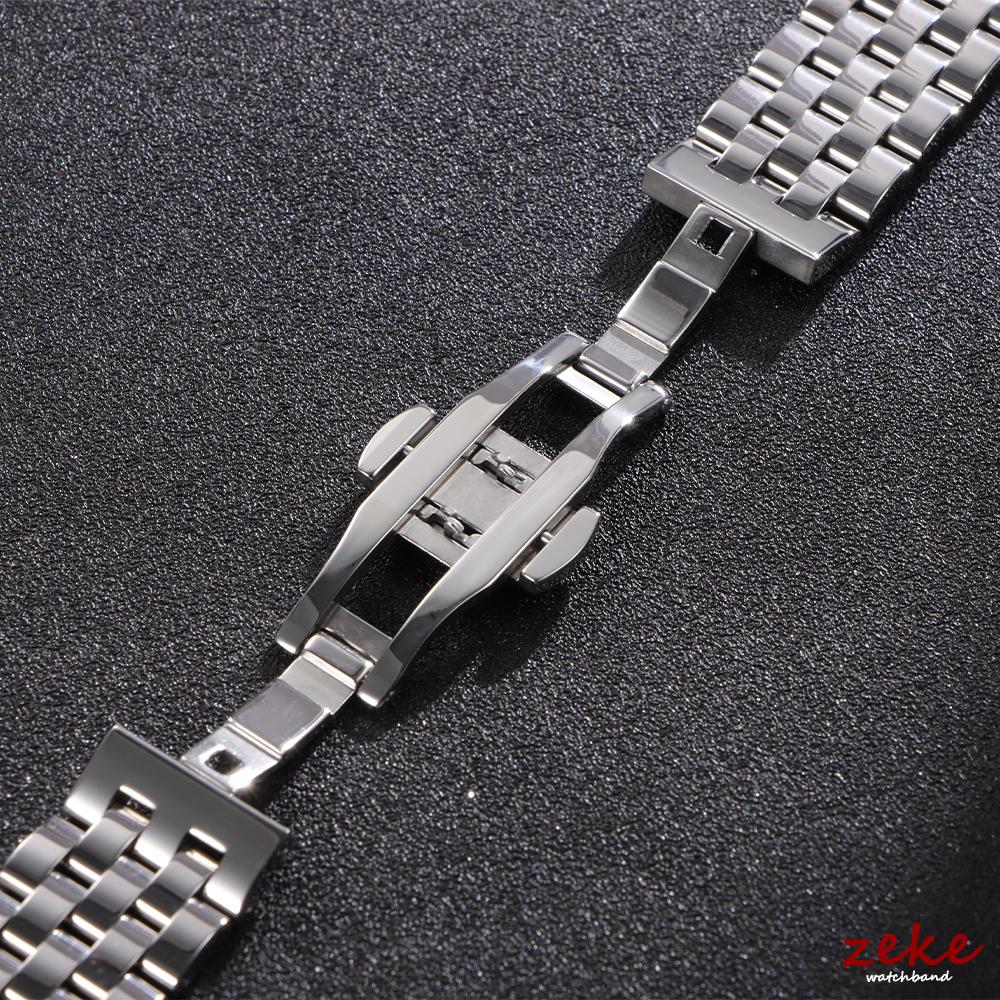 Curved End Watch Strap 18mm 20mm 22mm Solid Stainless Steel Watch Bracelet for Tissot Butterfly Clasp Men Women Universal Straps