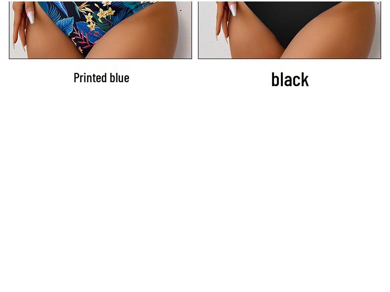 2024 Lebendiger Mehrfarbiger Tief V Spaghetti-Träger Einteiliger Badeanzug