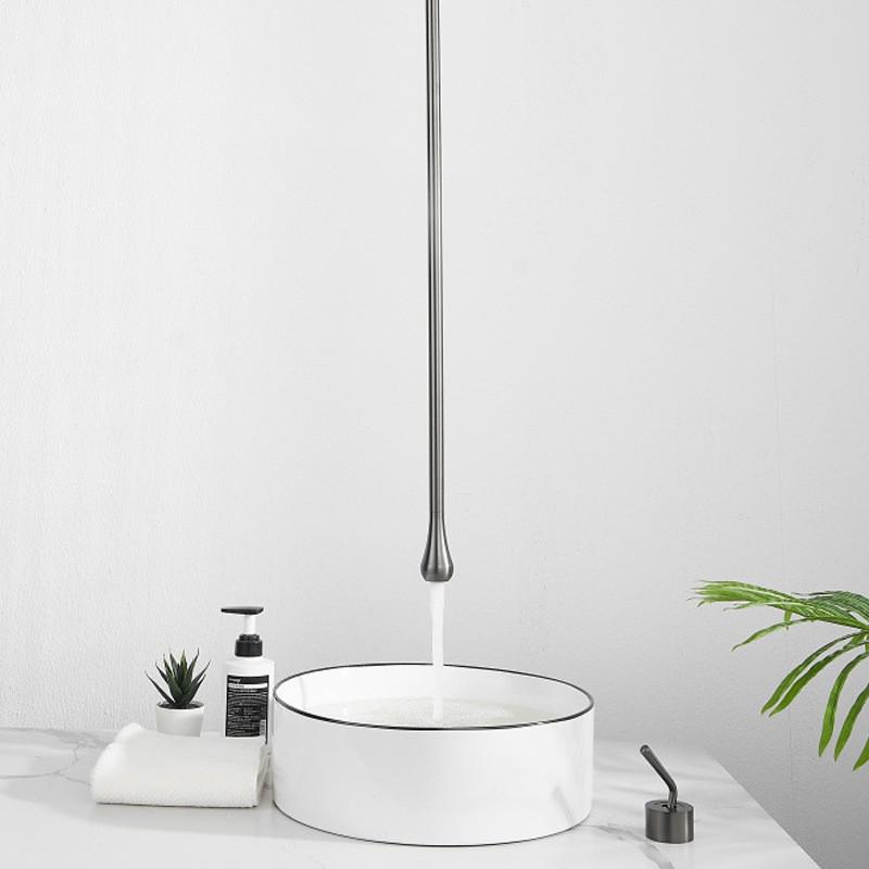 Wall-Mounted Water Drop Faucet with Adjustable Boom, Single-Hole Control, for Hot & Cold Water