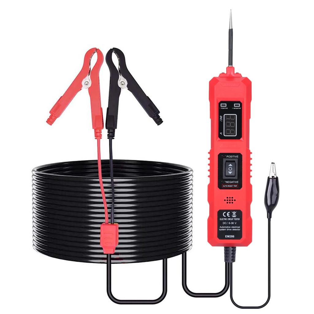 Car Circuit Tester Power Circuit Probe Tester 6-36V Automotive Circuit Detector Digital Electrical System with Digital Display