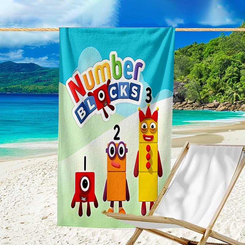 Proof Beach Towel with a Numberblocks Pattern - Soft,absorbent,quick-drying,machine Washable - Perfect for Swimming,camping,bathing
