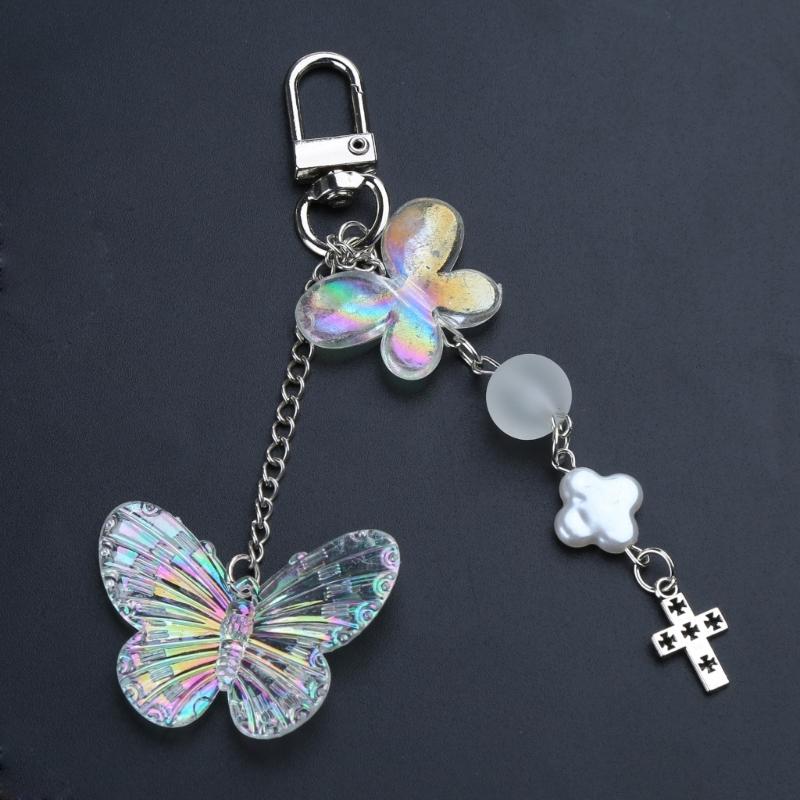 Fashion Heart Bowknot Keychain Pendant Sweet Cute Hanging Decorations Car Keyring Charm for Purse Bag Backpack Handbag