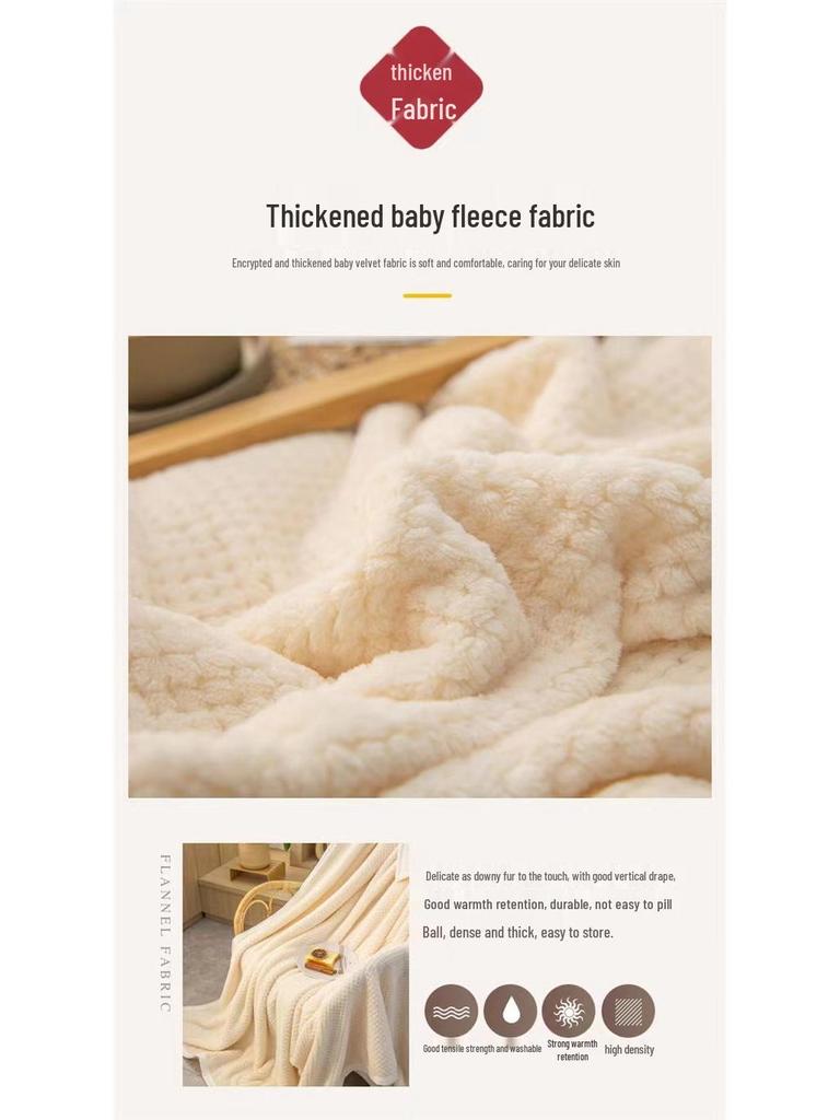 Velvet Coral Fleece Blanket for Baby, Nap, Sofa, and Bed - Pineapple Grid Design