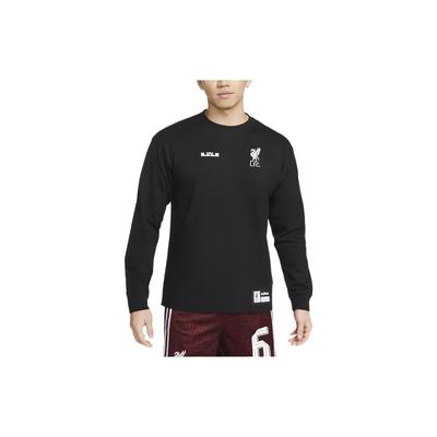 X LeBron James X Liverpool Graphic Long Sleeve Crew Neck Tee US Edition Men Tops Black FD4025-010