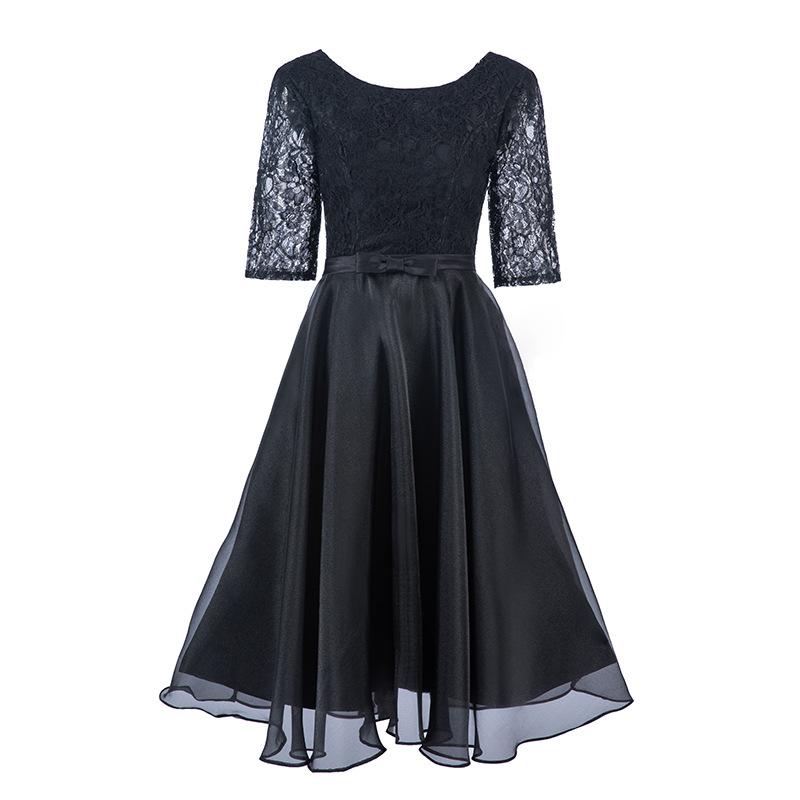 

Independent Station Evening Dress New Year s Elegant Fashion Toast Daily Wear Lace Medium and Long Dress XXXL чорний