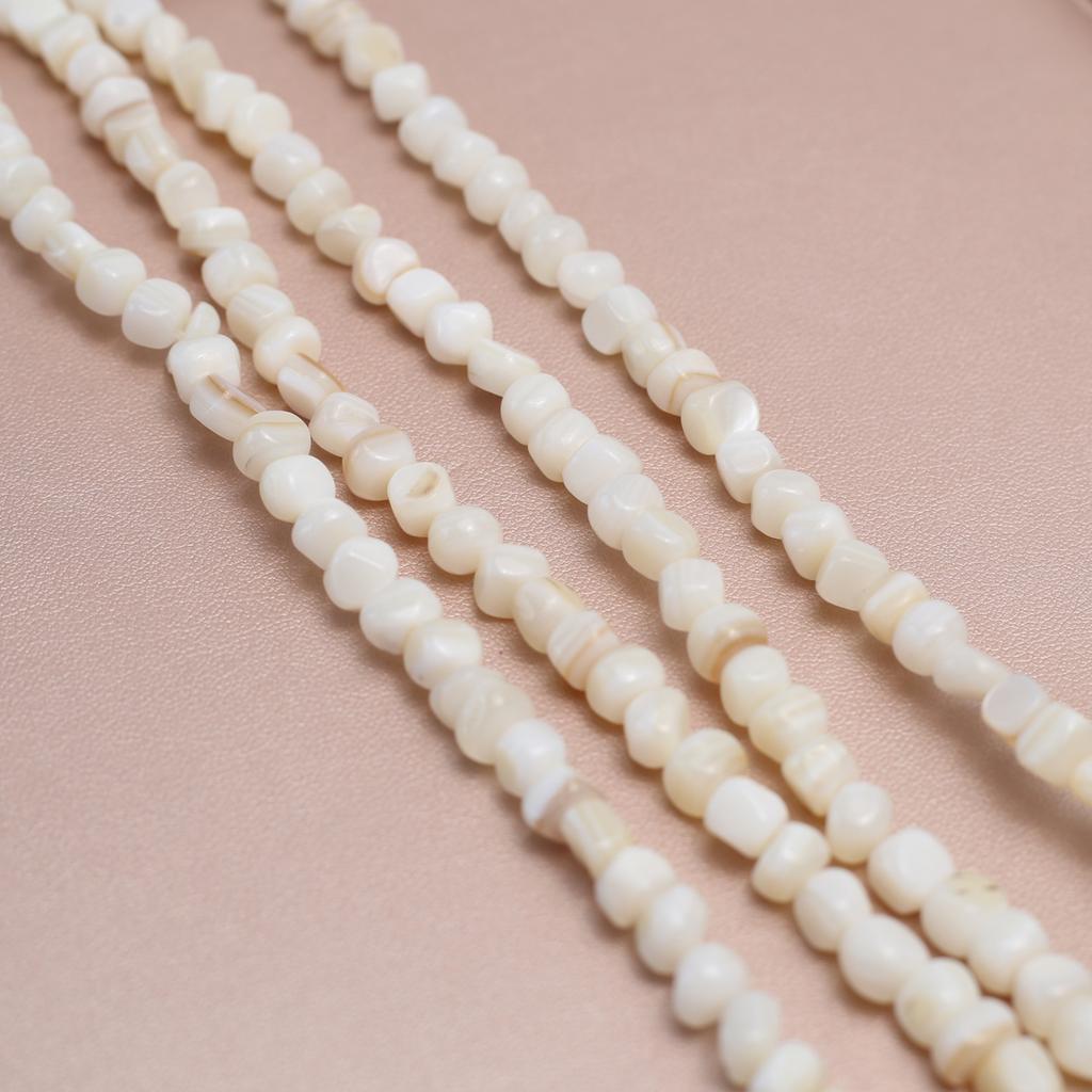 Natural Freshwater Shell Beads White Irregular Beads 6-7mm For Jewelry Making DIY Necklace Bracelet Earrings Accessory Length 38cm