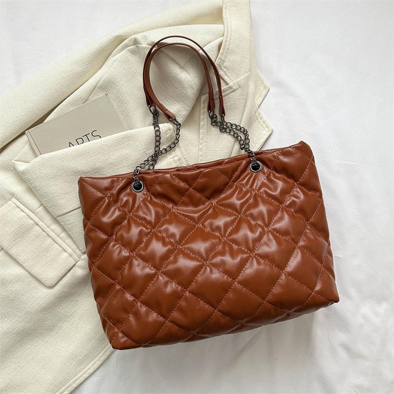 Chic And Fashionable Women s Tote Bag In Black White Green Orange Pink Brown коричневый