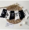 Butterfly Women's Spring Mid-Calf Black & White Scrunched Socks - Trendy Street Sport Style