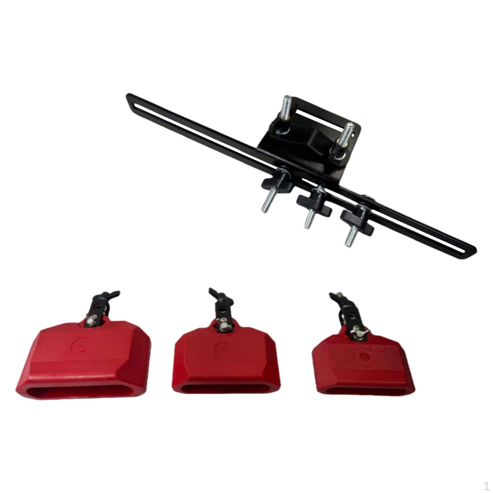

Block Set 4 5 and 6 Cowbell Sturdy Lightweight Latin Percussion Instrument with Holder for Band красный
