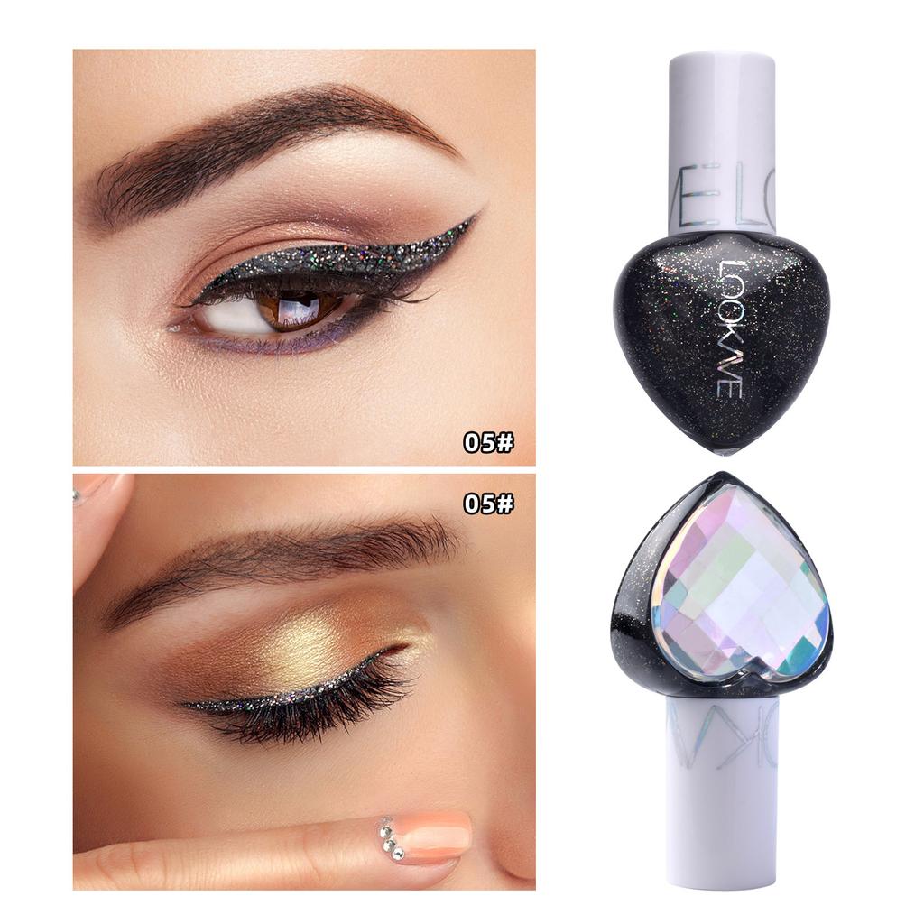 Pennello piccolo a forma di cuore impermeabile Shimmering Liquid Eyeliner Eye Illuminante Liquido Ombretto Trucco per occhi