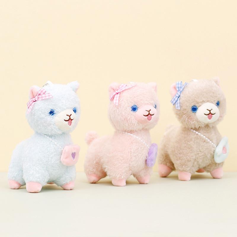 Bezaubernder Alpaka-Schlüsselanhänger aus kurzem Plüsch, kreatives Taschenaccessoire, Stofftier