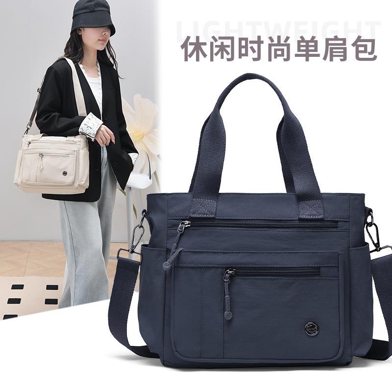 New Fashionable Multi-layer Handbag Women's Large-capacity Lightweight Women's Nylon Shoulder Bag Casual Tote Bag