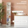 Swivel Bathroom Column Cabinet with Mirror 6 Shelves 36 X 36 X 171 Cm White